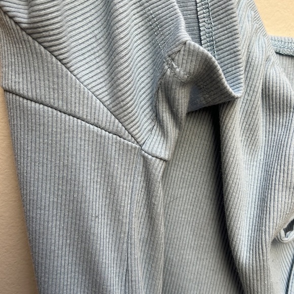 H&M+ LIGHT BLUE Tie-Front Ribbed Dress - Picture 9 of 12